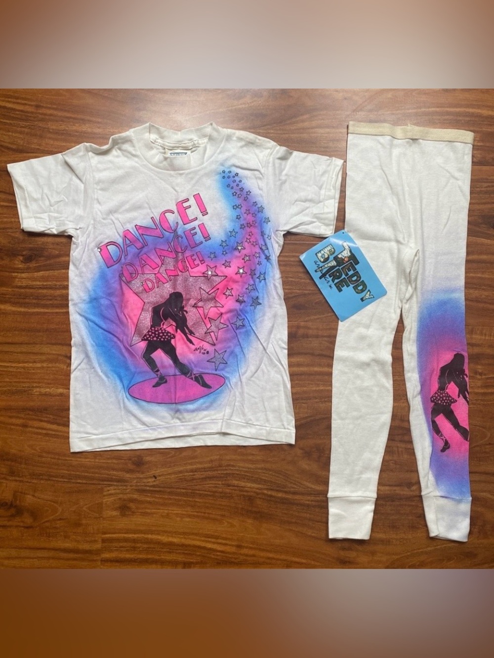 NWT NEW Vintage 90s Teddy Bare Girl Dance With Me T-Shirt + Legging Size 6 Girly